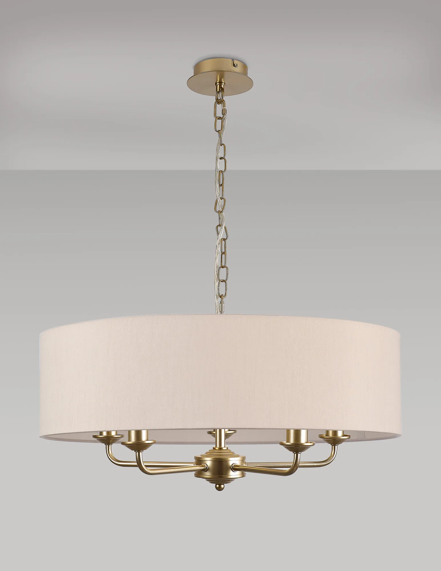 Banyan 60cm 5 Light Pendant Champagne Gold, Nude Beige/Moonlight DK0954  Deco Banyan CG NU